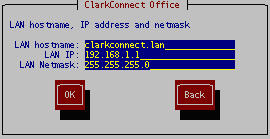 ClarkConnect Linux Distribution - LAN Settings