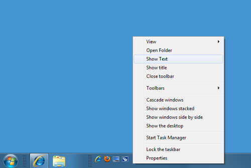 Windows 7-aktivitetsfältet startar mycket snabbt ikoner saknas