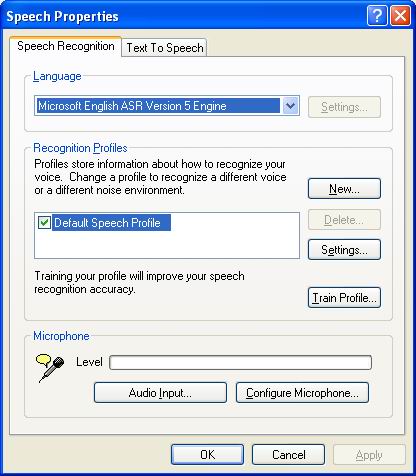 how to install speak recognition in windows xp