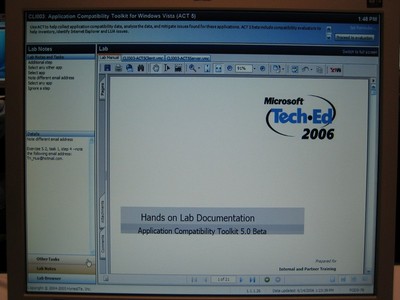 Tech ed 2006: windows vista hands-on lab