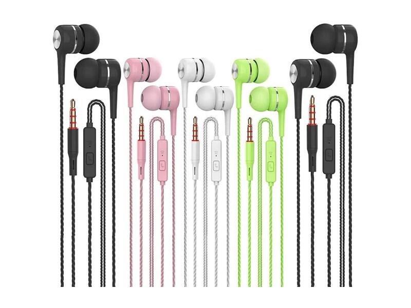 5-pack multi-colored earbuds