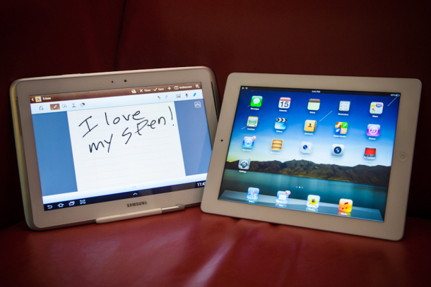 Handwriting recognition on the Samsung Galaxy Note tablet