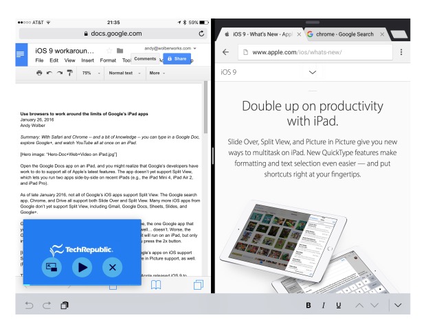Use These Browser Tricks And Google Apps To Effectively Multitask On Your Ipad Techrepublic