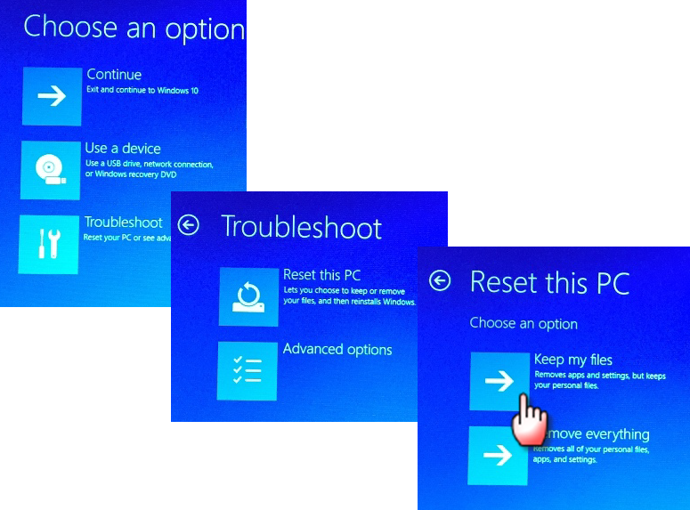Reset your Windows 28 system with the Keep My Files option