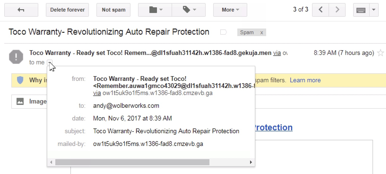 Spam it rejected suspects and your is message 550 5.7.1