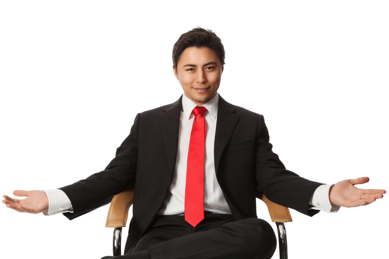 Businessman sitting down