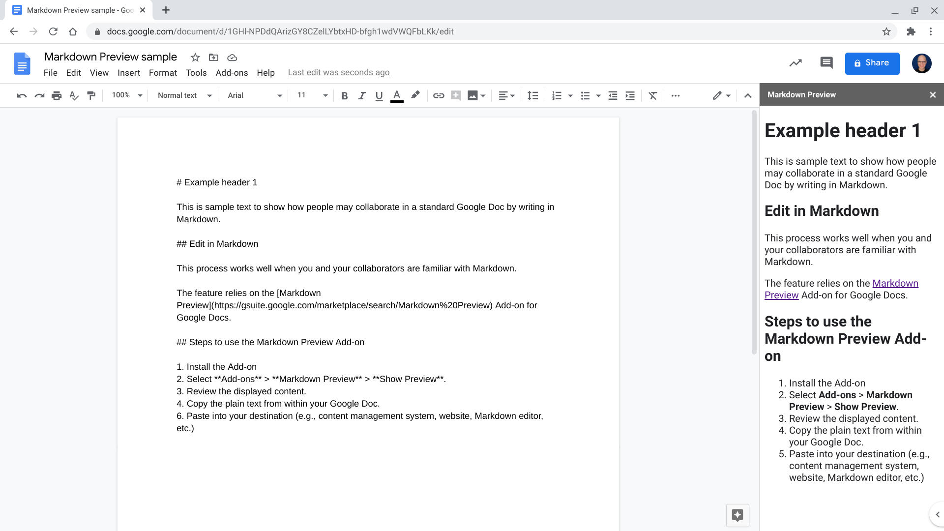 How to collaborate with Markdown in Google Docs and Google Drive