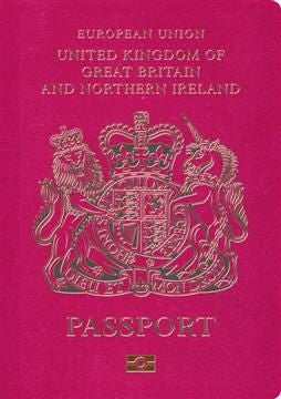 UK e-passport cover