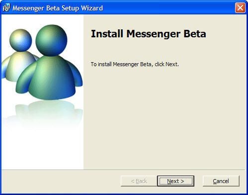 Windows Messenger 8.0 Beta Installation (1 of 6)