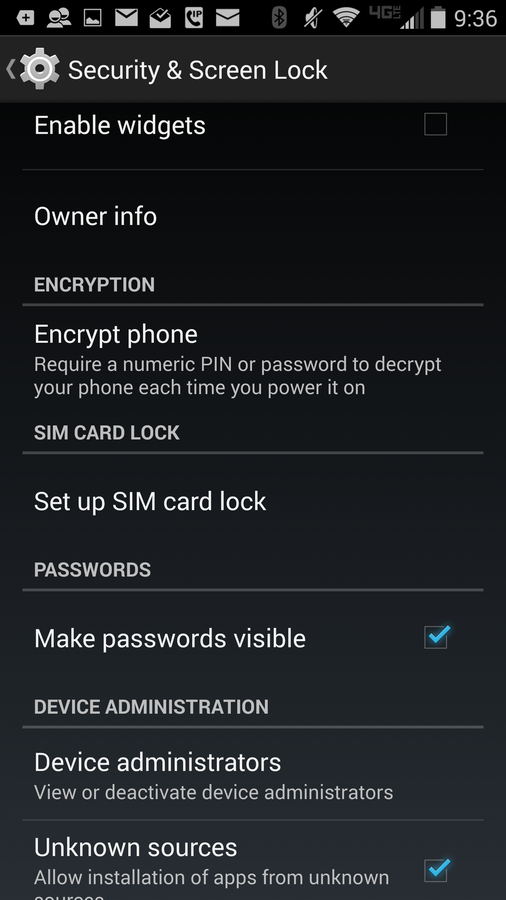 Built-in device encryption