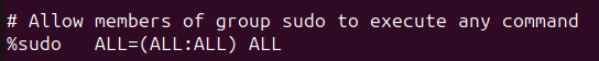 Ubuntu and Kali provide admin privileges to the sudo group.