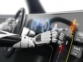 Futuristic technology of self-driving car.
