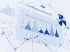 Financial Business Charts, Graphs And Diagrams. 3D Illustration Render