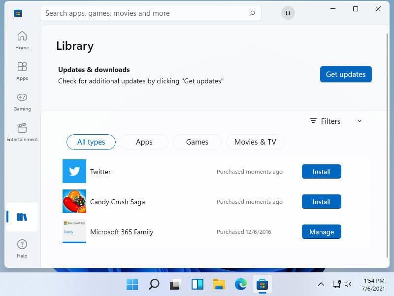 Microsoft Store library