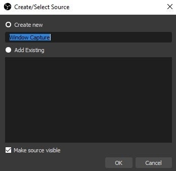 Creating a new Window Capture
