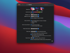 color settings on a mac set to Dark Mode
