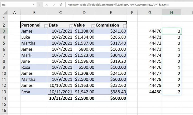 Excel’s LAMBDA() function can handle complex calculations.