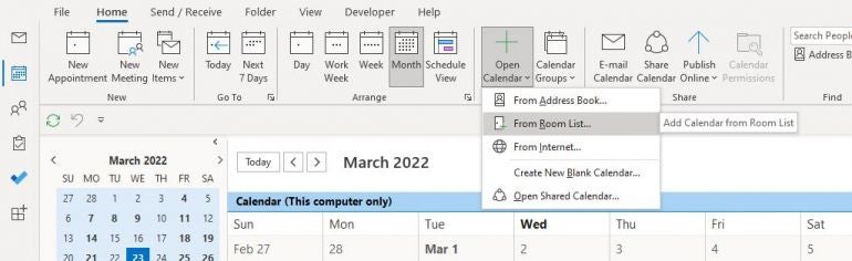 View Outlook calendars that aren’t yours.