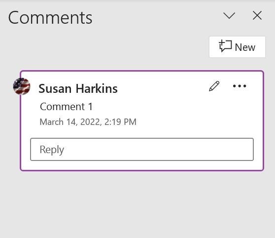 Word comments feature.