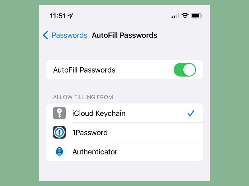 AutoFill password on iOS.
