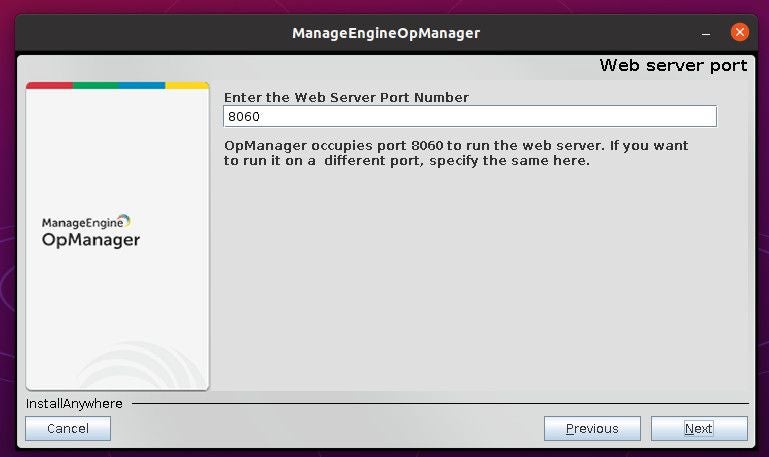 Configure a default port for OpManager.