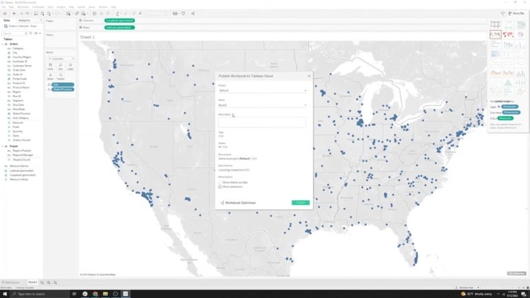 Tableau Creator lets users share their work by publishing their workbooks to Tableau Cloud.