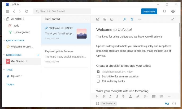 Upnote is very user-friendly and filled with features to make Google Keep look outmoded.