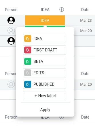 I've renamed all of my status labels so they better suit my kanban needs.
