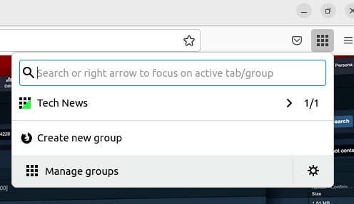 The Simple Tab Group drop-down gives you access to all the features in the add-on.