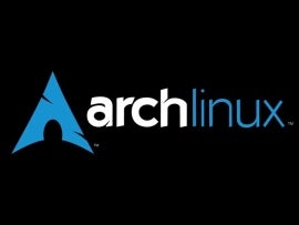 Arch Linux logo on black background