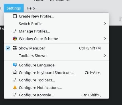 Enabling the KDE Plasma Konsole SSH Manager.