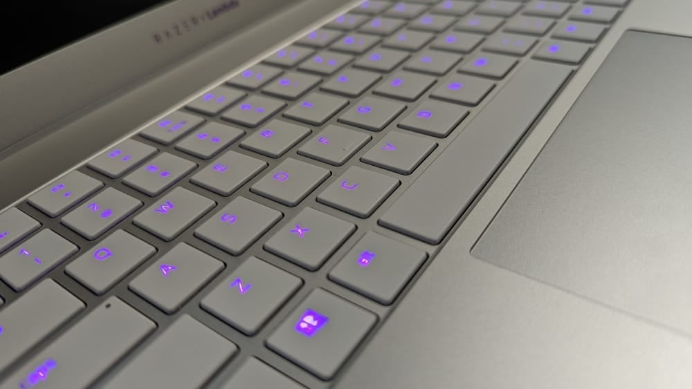 The purple backlit keys are fantastic to use.