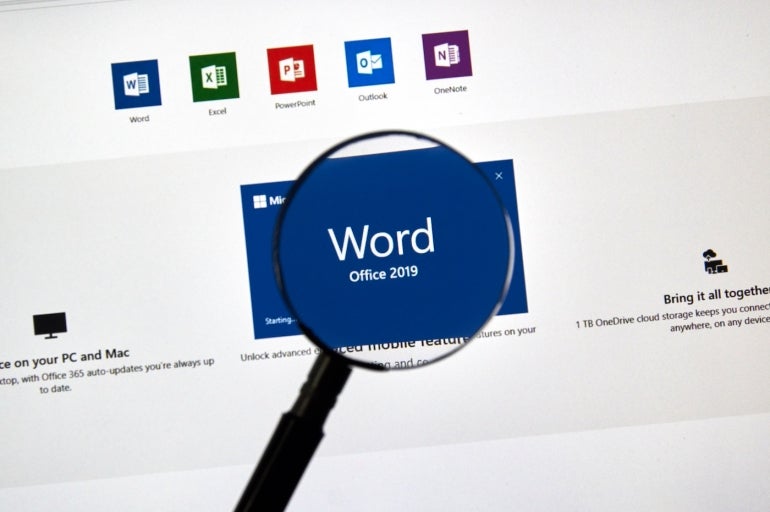 MONTREAL, CANADA - JANUARY 10, 2019: MIcrosoft Office Word 2019 app. Microsoft Office 2019 is the new version of Microsoft Office, a productivity suite, succeeding Office 2016