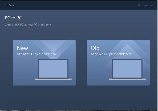 Todo PCTrans PC to PC device options