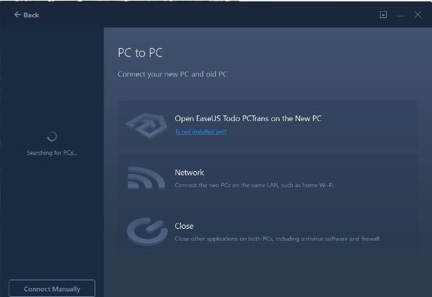 PC to PC device connection instructions