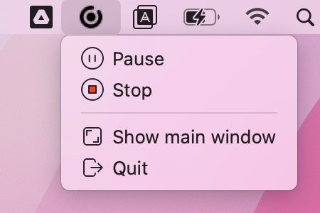 EaseUS macOS top bar video controls