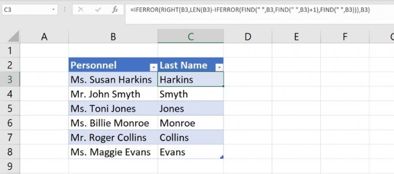 using a string function to parse data in Microsoft Excel