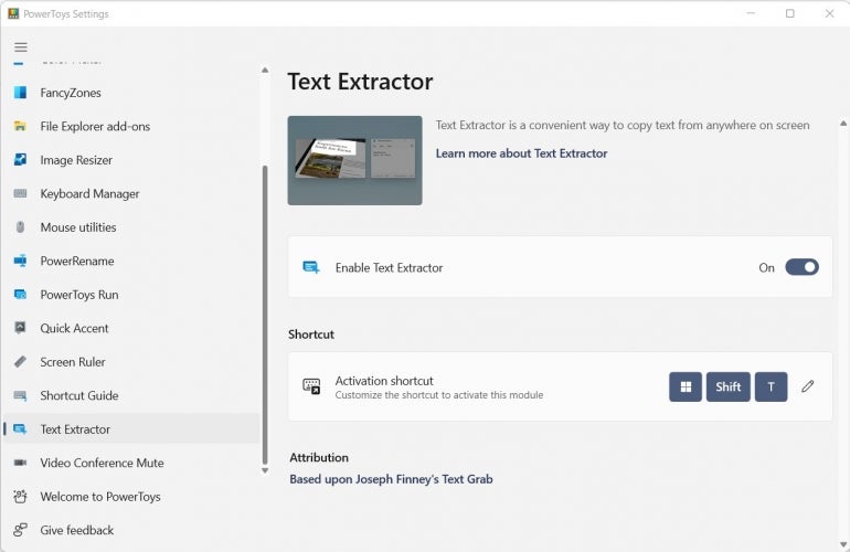 Text Extractor.