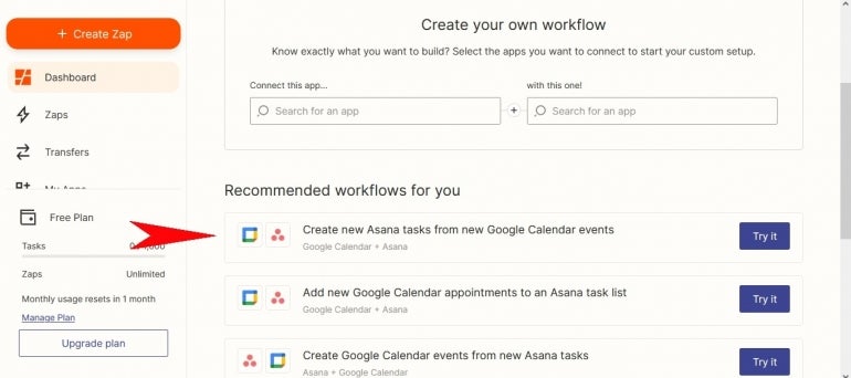 Create your own workflow menu in Zapier