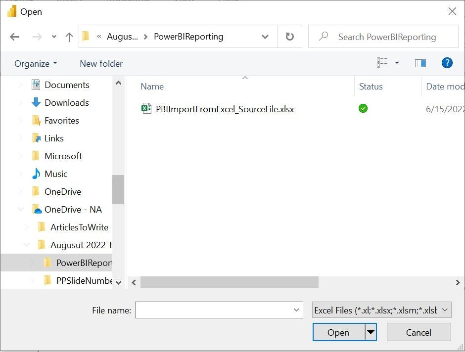 Find the data source and open it into Power BI.