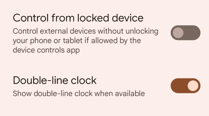A toggle for the Double-line clock in Android 13