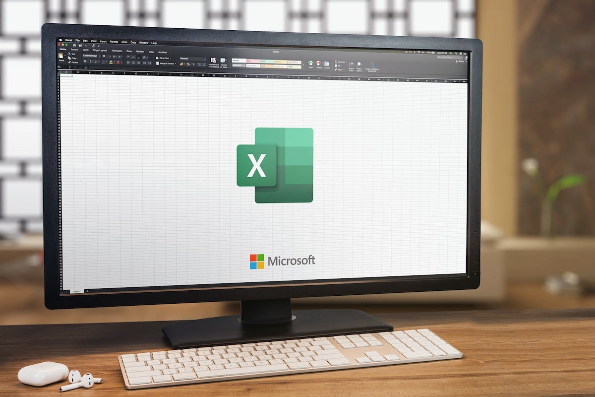 Microsoft Office Excel on computer screen. January 2022