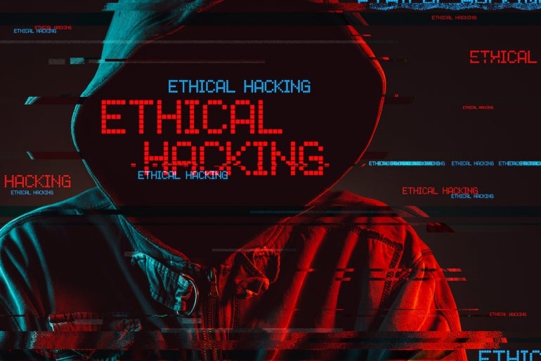 Ethical hacking concept with faceless hooded male person