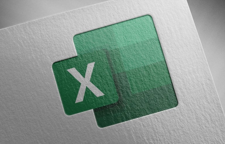 Excel logo printed on paper.