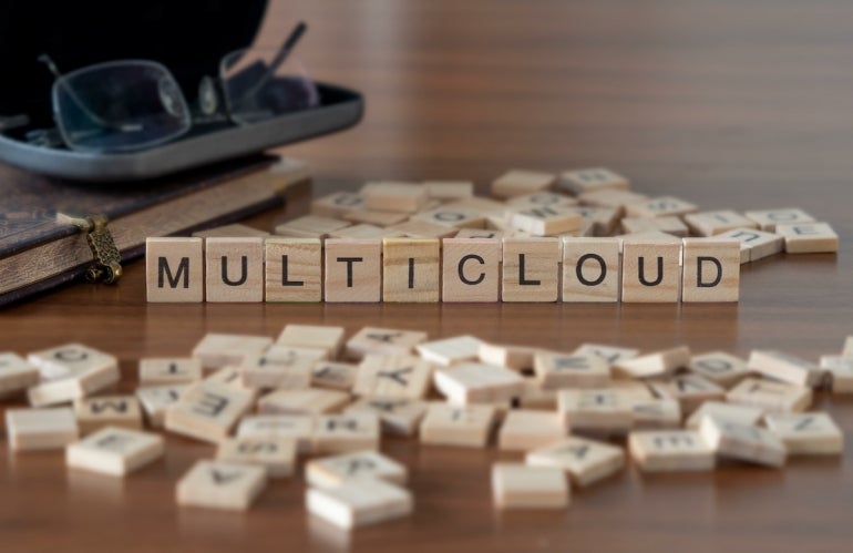multicloud the word or concept represented by wooden letter tiles