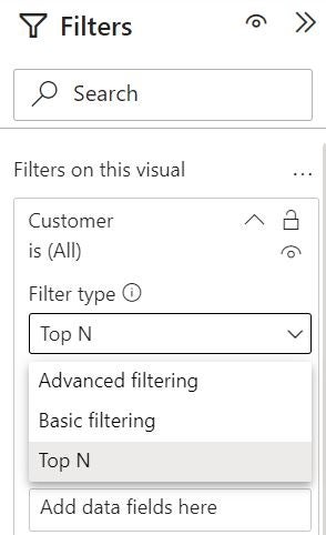 Filter options in Power BI