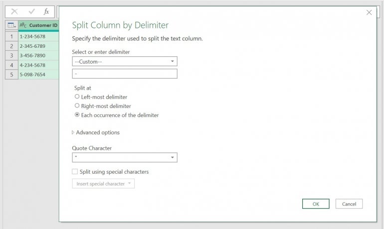 Choose the option that uses all the delimiter characters.