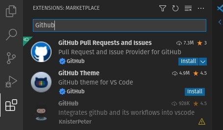 Installing the GitHub Pull Requests and Issues extension in VS Code