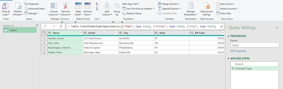 It takes only a few clicks to copy data into Power Query. Once it’s in Power Query, you can use features such as Columns From Examples to restructure it.