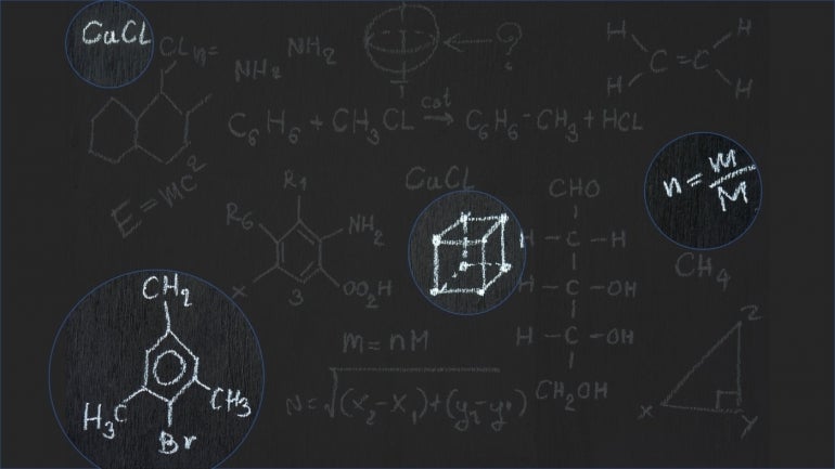 an image of writing a chalk board with circles highlighting certain parts